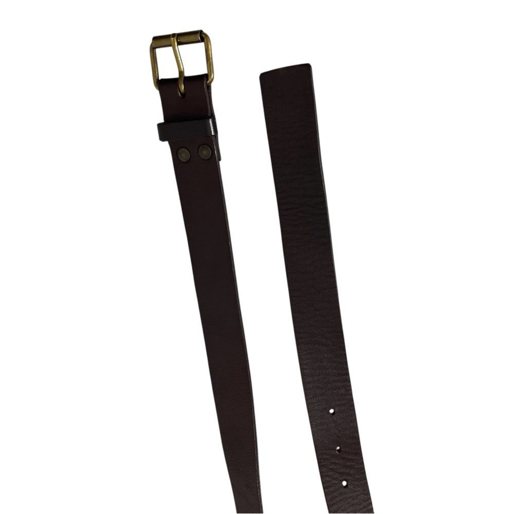 Lanvin Leather Belt Women's XS Brown Gold Tone Buckle Minimalist Classic France - Picture 9 of 15